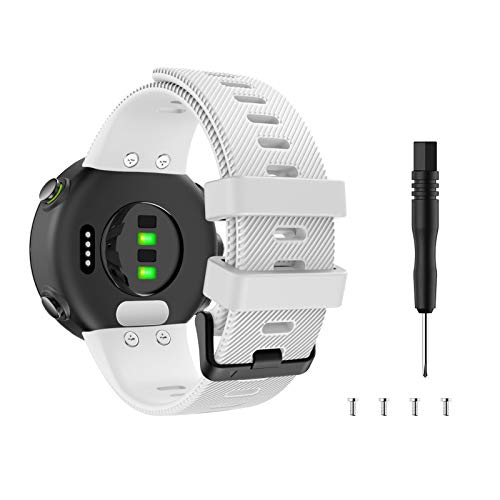 MoKo Silicone Replacement Band for Garmin Forerunner 45/45S/Swim 2 - White