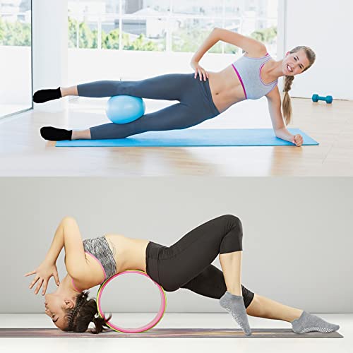 Non-Slip Pilates Yoga Socks for Women - 4 Pairs Grip Slipper Socks