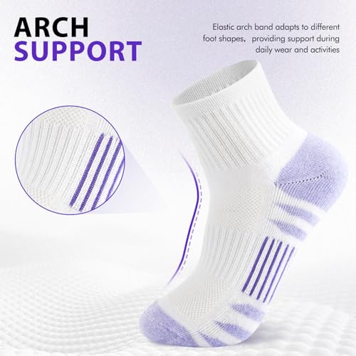Ipletix Ankle Socks for Women 6-8 Pairs Multicolor Athletic Running Socks