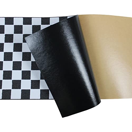Black Diamond Skateboard Grip Tape - White Checkers, 9x33 Inch Heavy Duty Non-Slip Sheet