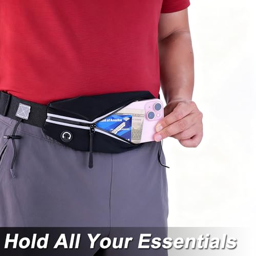 Race Number Belt with Pouch & 6 Gel Loops - Black
