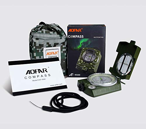 Military Compass - AF-4580 Lensatic Sighting, Waterproof, Camouflage