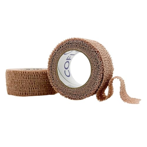 Self-Adhering Elastic Bandage - Non-Latex, 1 Inch, 2 Rolls - Tan