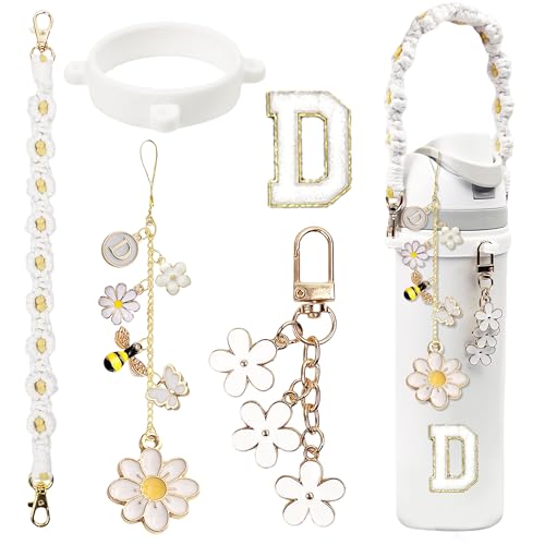 Owala Bottle Accessories Set - White Initial Charm & Strap