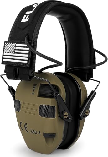 Electronic Ear Protection for Shooting - 5X Amplification, Brown