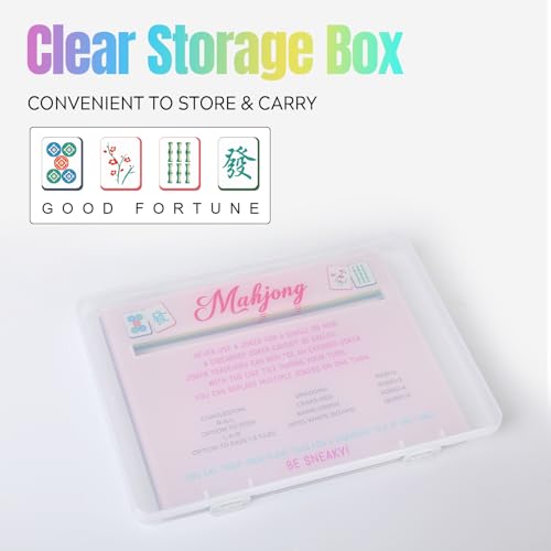 KUIRAN Mahjong Line Finder 4-Pack – 4 Color Sets (Blue, Purple, Pink, Yellow) Acrylic Rule Card Helpers