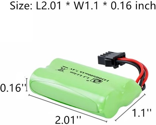 CBB 7.4V 600mAh Li-Ion Rechargeable Battery - Includes SM-4P Plug & Charger Cable for Airsoft Guns
