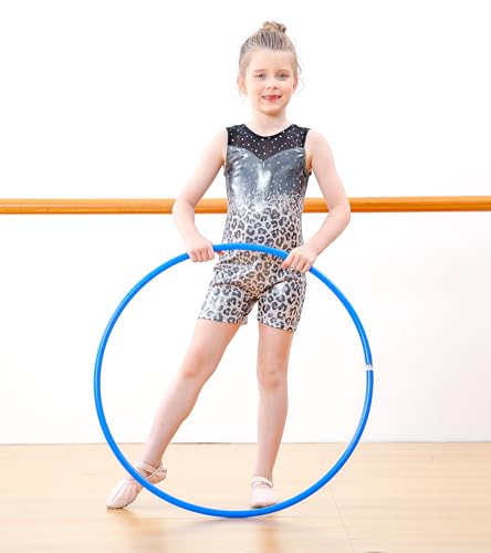 Gymnastics Leotard for Girls - Sequin Mesh Unitard 7-8Y Diamond Leopard