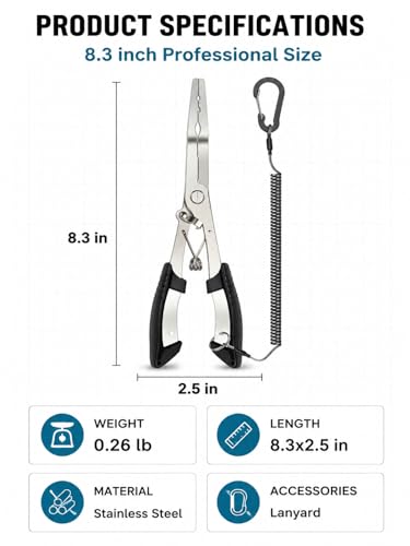 420 Stainless Steel Fishing Pliers with Line Cutter & Hook Remover