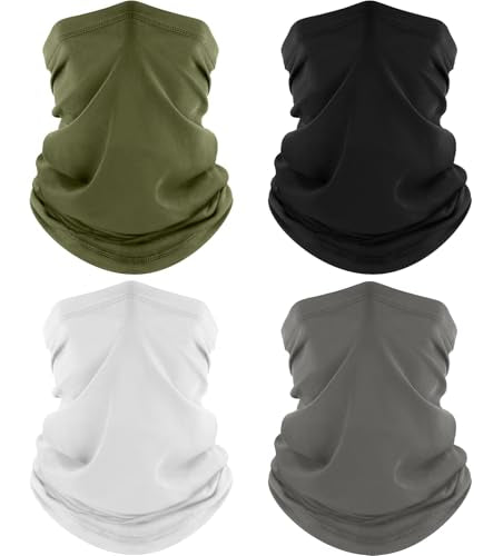 ROXUN Neck Gaiter, 4 Pack Summer Cooling Breathable Face Mask for