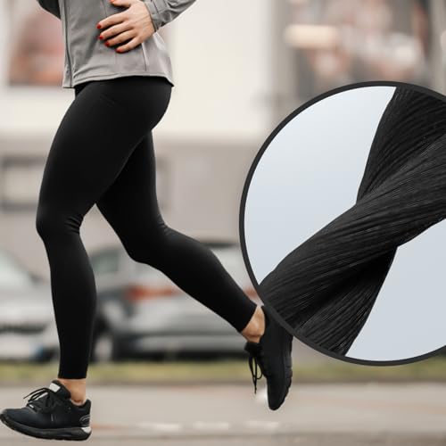 High Waist Capri Yoga Leggings with Pockets - Black, X-Large