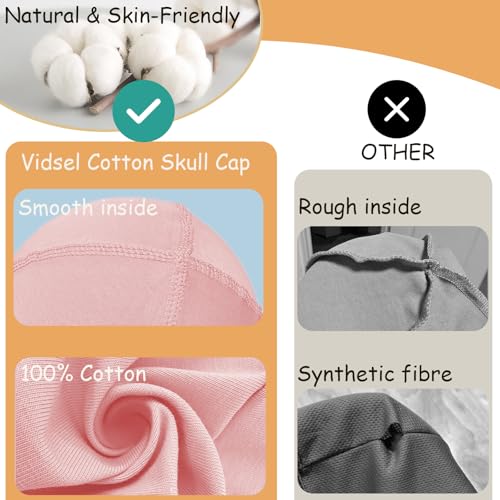 100% Cotton Skull Caps Beanie Sleep Hats - Pink & Light Purple