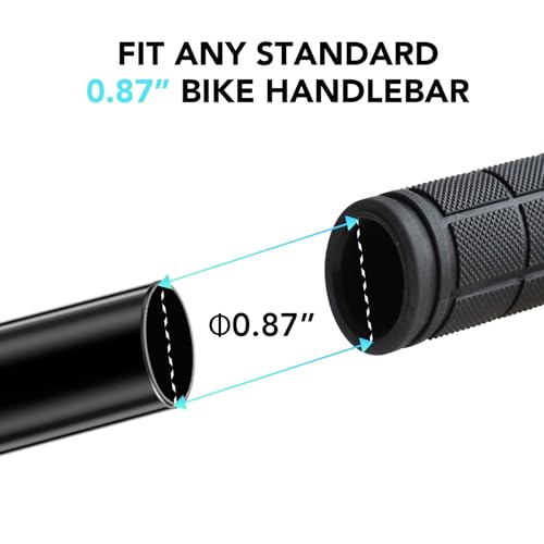 Non-Slip Rubber Bike Handlebar Grips for MTB, BMX and Scooters - 22mm