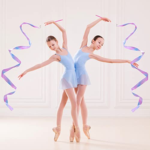 2-Piece Rhythmic Gymnastics Dance Ribbons with Wands - 78.7 Inch Streamers