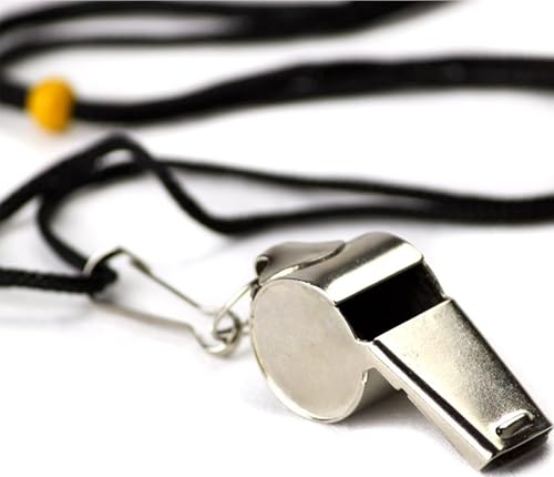 Stainless Steel Coach's Whistle with Lanyard - Bold Sound