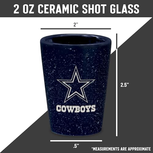 2oz Ceramic Shot Glass with NFL Team Logo - Laser Engraved