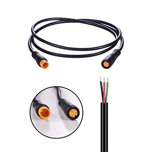 Baluoqi Waterproof 3Pin Electric Bicycle Extension Cable 80cm - Female to Male, 2 Pieces