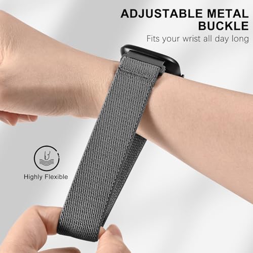Nylon Watch Bands for Amazfit Bip 6/5/Active Max - Black, Army Green, Blue-Gray