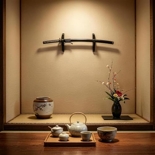 Adjustable 1-Tier Wall Mount Sword Holder for Katana & Cosplay - Black
