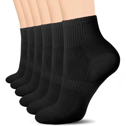 Ipletix 6 Pairs Ankle Socks for Women, Athletic Cotton