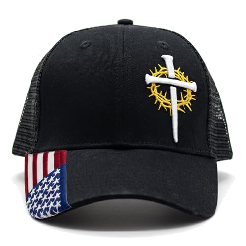 Christian Cross Baseball Cap for Men, One Size, Black | Onlydads