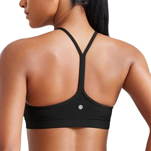 Light Support Y Back Sports Bra for Women - Soft, Scoop Neck, Removable Pads