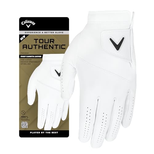 Golf Glove - Callaway Tour Authentic, White, Medium-Large, Left Hand