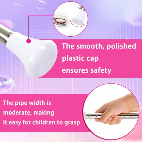 21.5-inch Twirling Baton Set for Kids - Stainless Steel with Ribbons - White