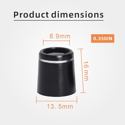 Black Golf Club Ferrules - 12 Pcs for 0.355'' Irons with Silver Ring