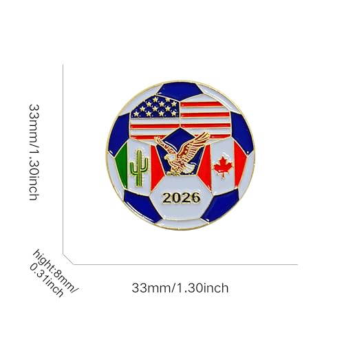 2026 World Soccer Cup Fan Team Pin Badge - USA, Mexico & Canada