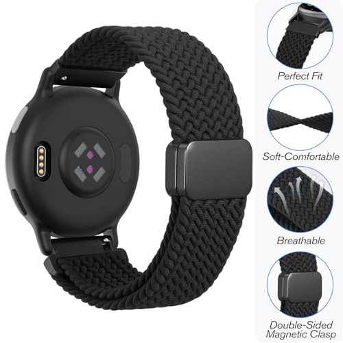 Magnetic Braided Band for Garmin Vivoactive 5/6 - Black