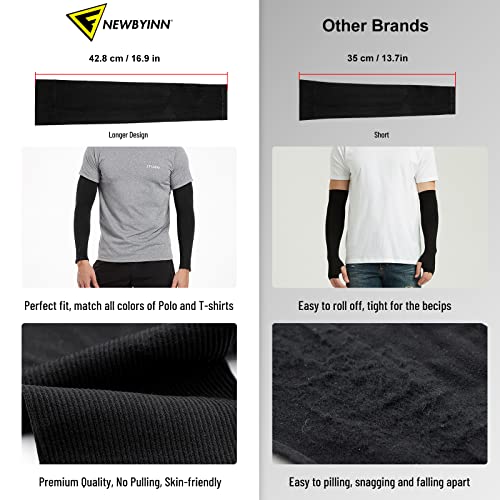 UV Sun Protection Arm Sleeves - Cooling Sleeves, 2 Pairs Navy Blue
