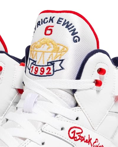 Eclipse OG Basketball Sneakers - White/Navy/Red, Men’s Sizes 5-16