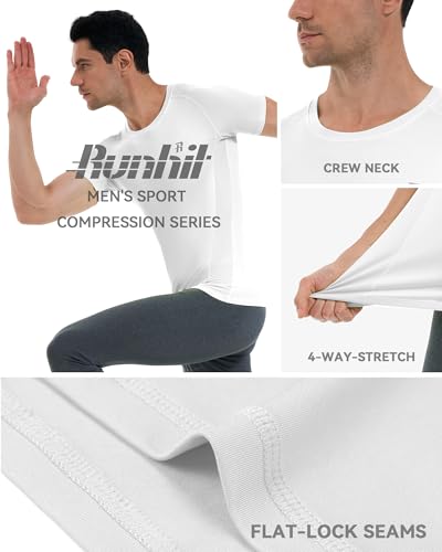 Runhit Short Sleeve Compression Shirts for Men, Quick Dry Cool Men's