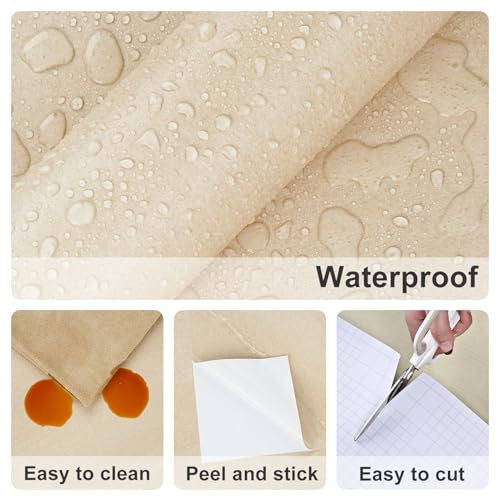 Beige Marble Wallpaper Peel and Stick Cream Marble Contact Paper for Countertops Waterproof Self Adhesive Nature Granite Wallpaper for Kitchen Bathroom Cabinets Locker Table 15.75"x78"