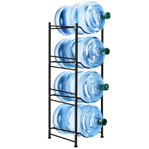 SEHERTIWY 5 Gallon Water Cooler Jug Rack, 4 Tier Detachable Water Bottle Storage Rack, Heavy Duty Water Bottle Organization for Home, Office