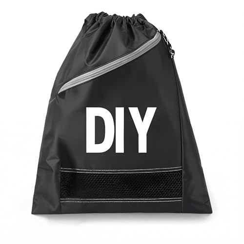 Large Capacity Drawstring Gym Bag with Zipper - 1 Pack