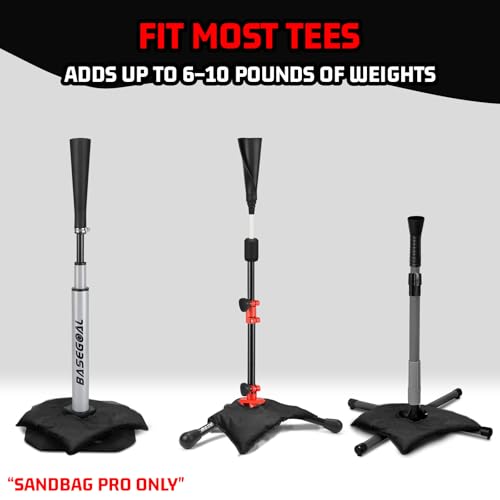 BaseGoal Weighted Sandbag for Baseball Batting Tee - Stable Practice Training Accessory