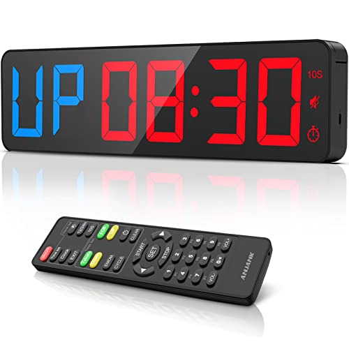 Large 15" LED Gym Timer with Remote - Blue & Red