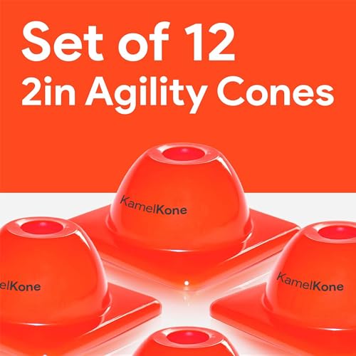 Heavy Duty Agility Training Cones - 2 Inch, Orange, 12 Pack