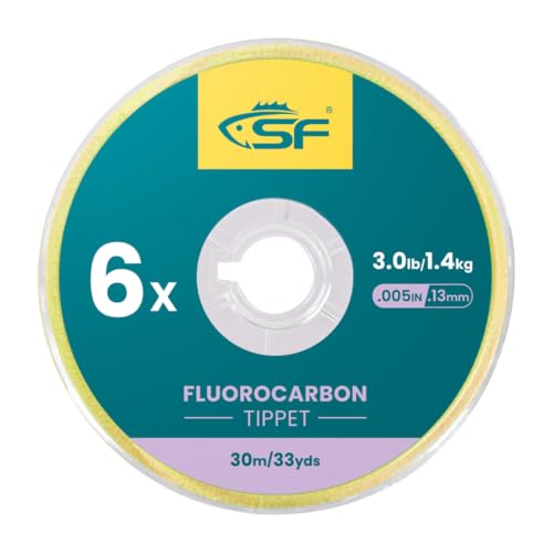 Clear Fluorocarbon Fly Fishing Tippet & Leader Line - 6X/30M