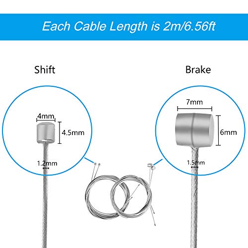 Universal Bicycle Brake and Shifter Cable Replacement Set - 2 Meter