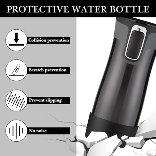 Silicone Water Bottle Boot Protector - 2 Pack, Black