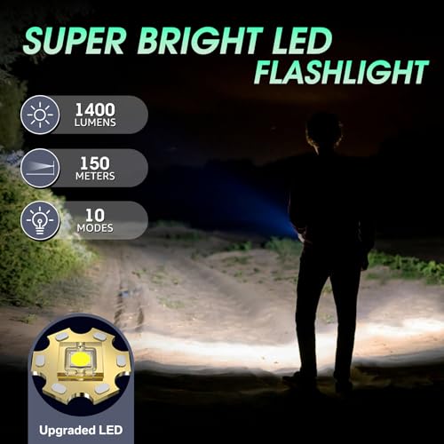 EDC Flashlight Rechargeable, Super Bright 1400 Lumens Tactical Magnetic Pen Flashlights with Clip, 10 Modes Pocket Penlight Flashlight, LED Waterproof Small Flash Light for Emergency, Camping, Home