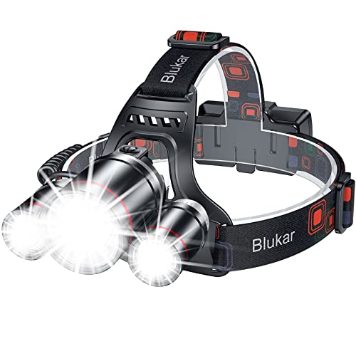 Rechargeable LED Headlamp - 5 Modes, Zoomable, Waterproof - Black