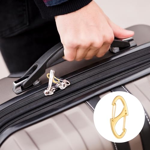 Mini Metal Carabiner Clips - 15 Pack Dual Wire Gate Hooks