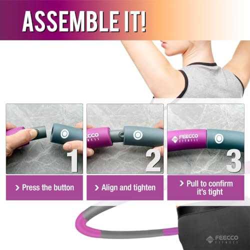 Weighted Fitness Hoop for Weight Loss - 2.2LB Purple, 8 Sections