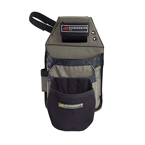 The Diamondback 722 Slingshot Tool Pouch, Black | Pouch for Tool Belt | for Electricians, Carpenters, Installers | 6"x6" | 0.4 lbs