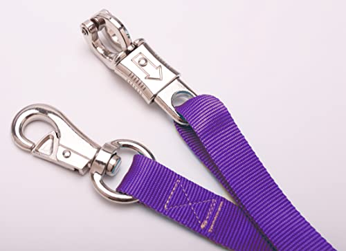Adjustable Horse Trailer Tie Straps - 2 Pack, 25 to 37” - Purple