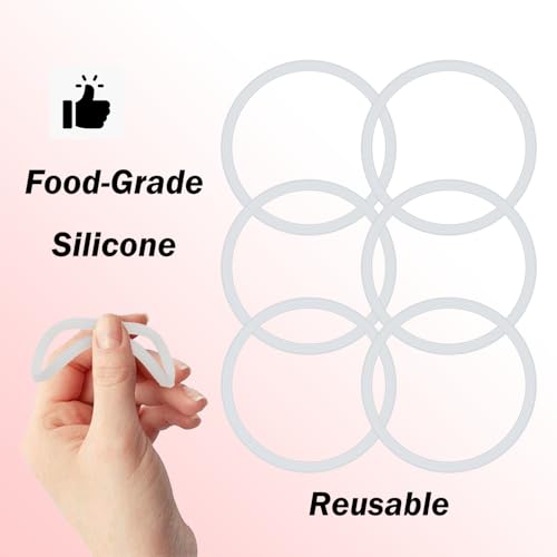 6-Pack Silicone Replacement Gaskets for FreeSip Water Bottle - Clear
